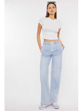 Jeans larghi con banda elastica a vita alta Luce