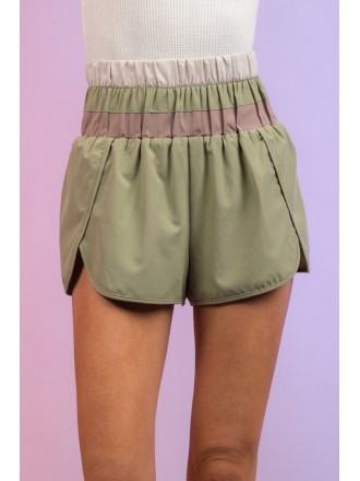 Pantaloncini Active Wear a blocchi di colore Salvia